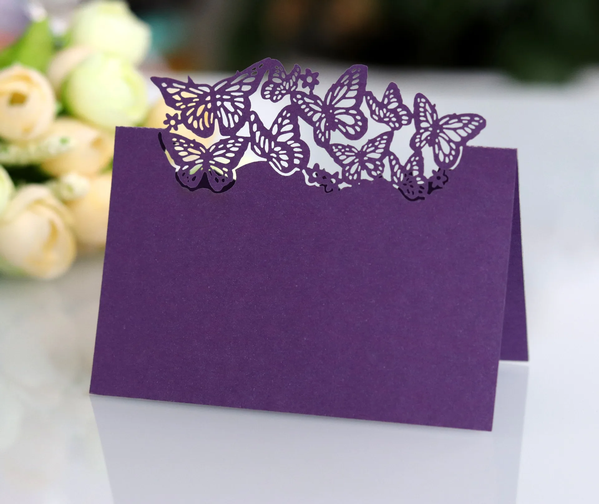 Aegean Gift Promotional Party Supplies Customizable Laser Laser Cutout Butterfly Card Table Folding