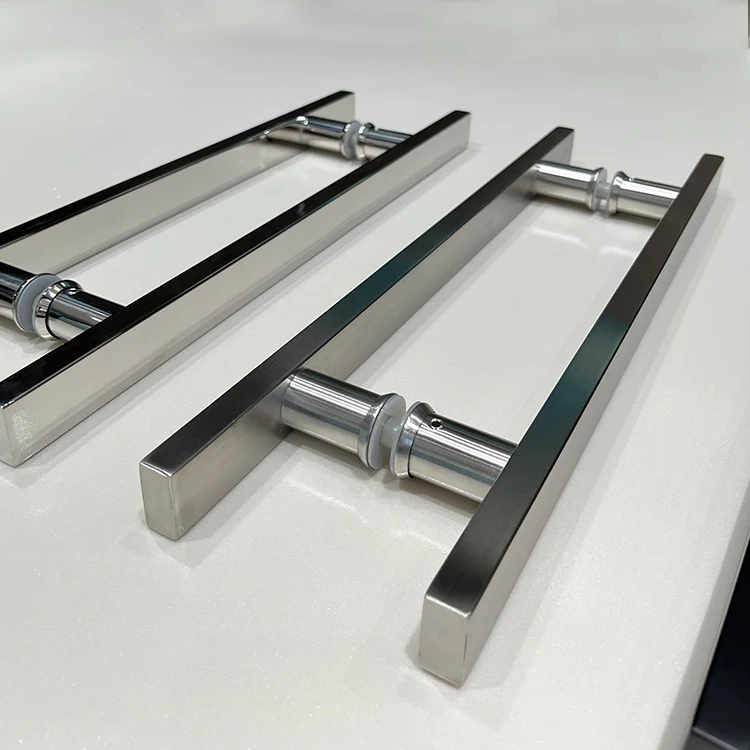 Hotel Shower Bathroom Room Glass Door Handle Home Interior Door Handle Modern Mirror Office Kitchen Sliding Door Handle Black