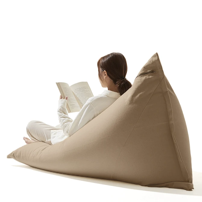 
nordic style simple durable brown foam bean bag lazy sofa adult bean bag chair 