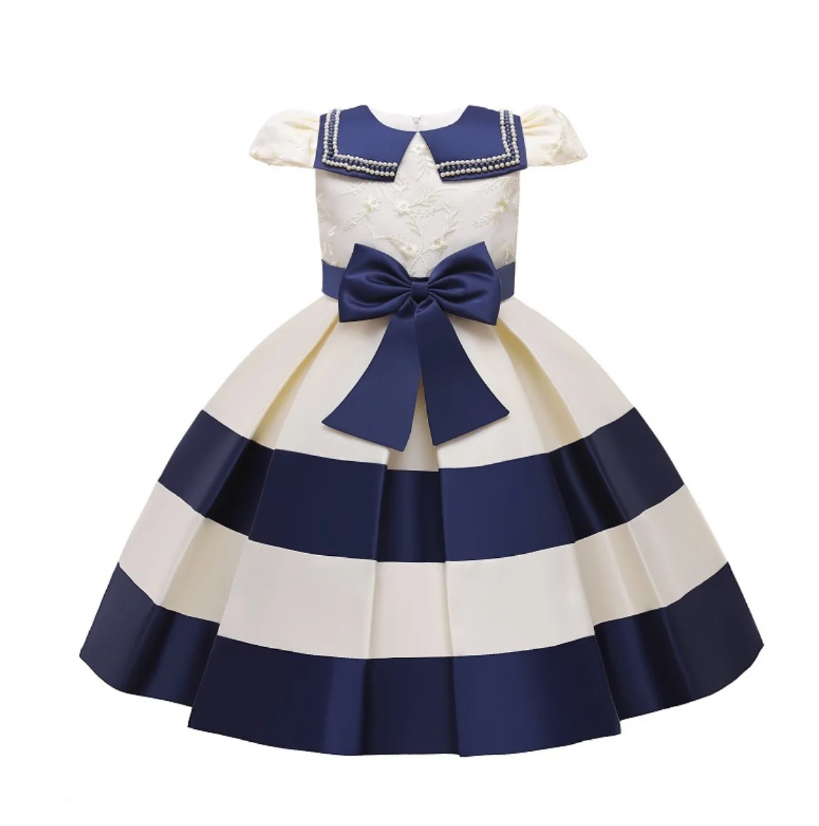The unique design of the birthday evening bow tie children princess children dress satin dress for girls Christmas party