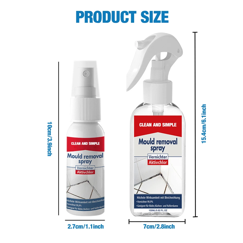 Deep Cleaning Mold Mildew Anti Mildew Sealant Remover Release Agent Clear Effective Mould Stain Spray