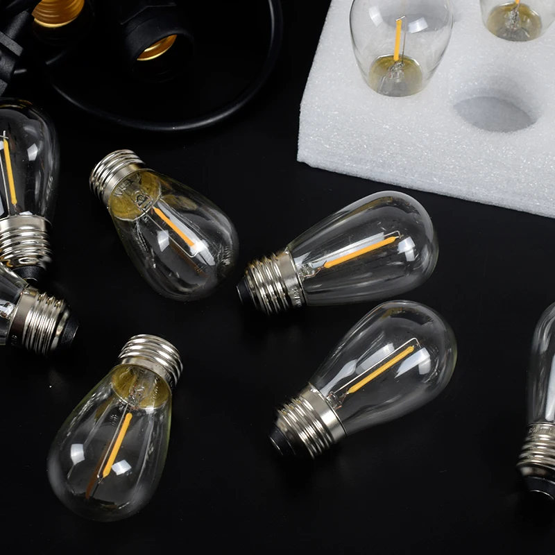 Decorative and fairy cooper wire led string lights waterproof connectable 10m 15m 48ft 220v s14 E26/E27 bulb  220V  night light