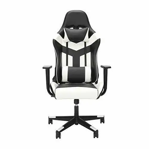 
2021 New factory direct sale chair High Back PU Leather Gaming Chair Black+White 