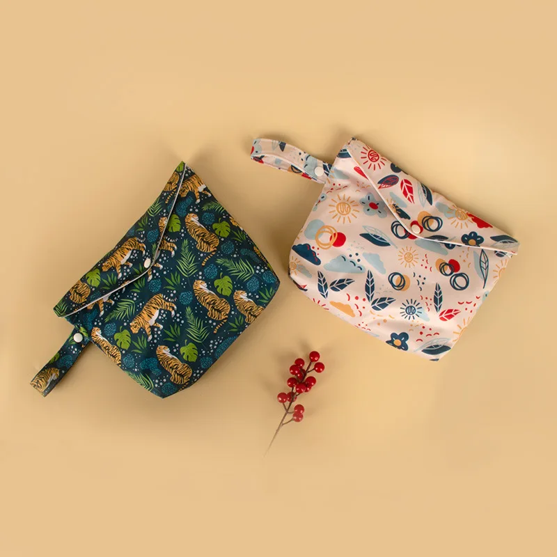 Three dimensional storage bag Open top printed waterproof bag with handle leak proof wet diaper bag