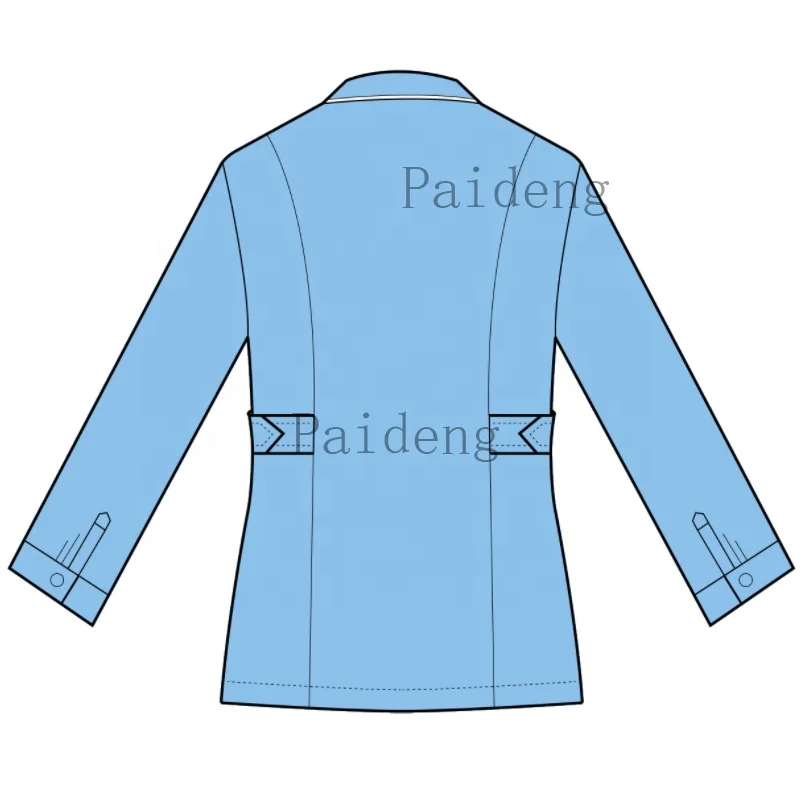 European Fashion Trends Logo Print Cotton Polyester Spandex Knitted Hospital Work Uniforms Stretch Turn Over Collar Scrub Set