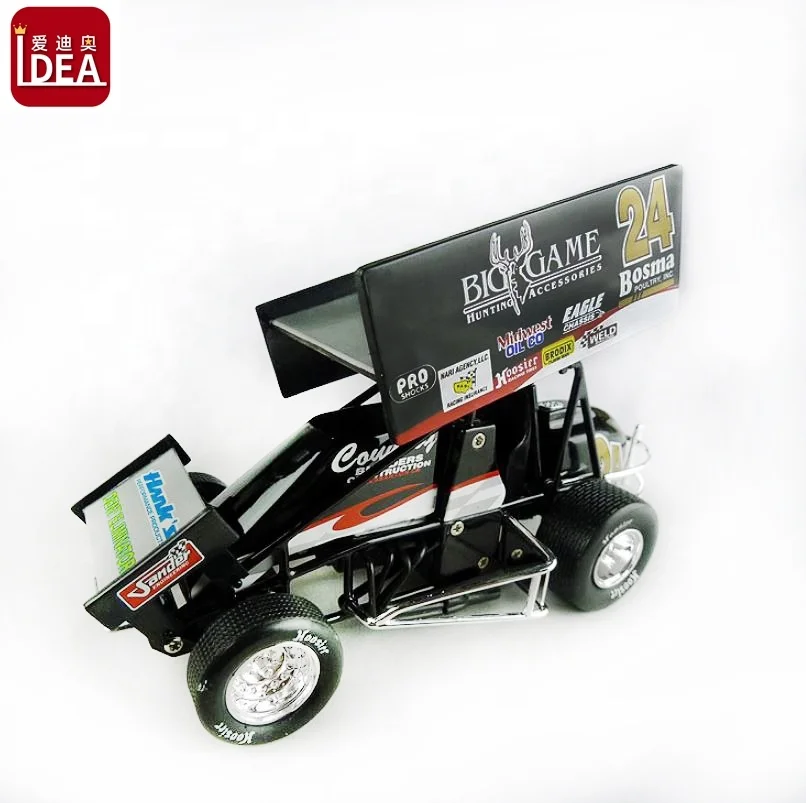 Metal car toys OEM 1:24 die cast sprint car chassis miniature diecast toy vehicles