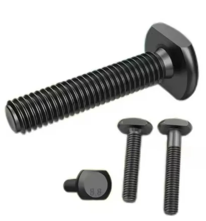 Grade 4.8 8.8 10.9 12.9 Carbon Steel Hex Head Bolt M4 Thread 16mm Length Black Oxide DIN Stud Wheel Screw M8 M10 M12 M16 Sizes