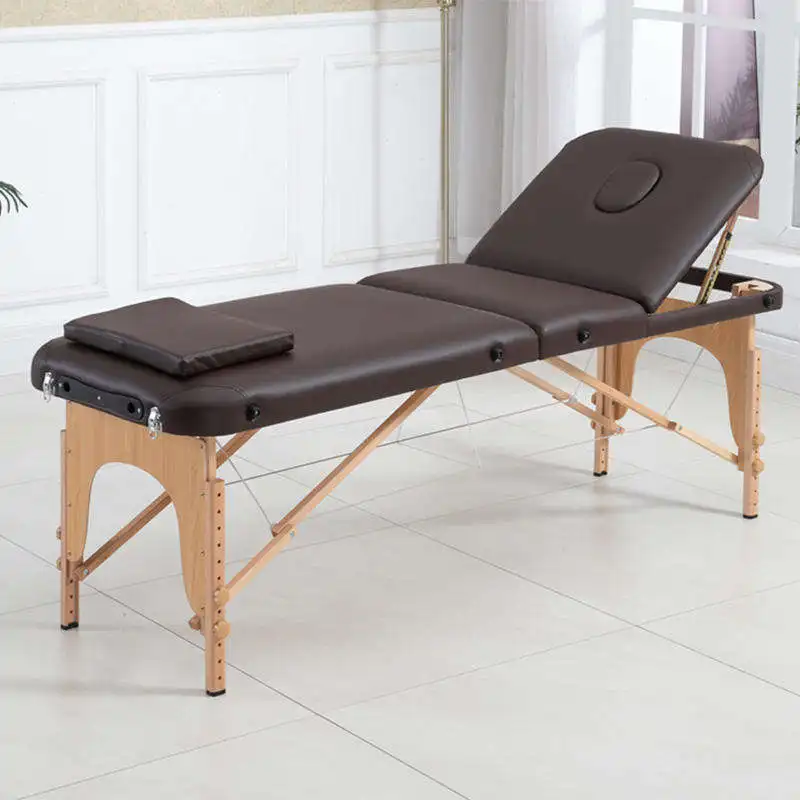 Wholesale Price Beauty Spa 3 Section Wood Massage Bed Foldable Massage Table With Hole