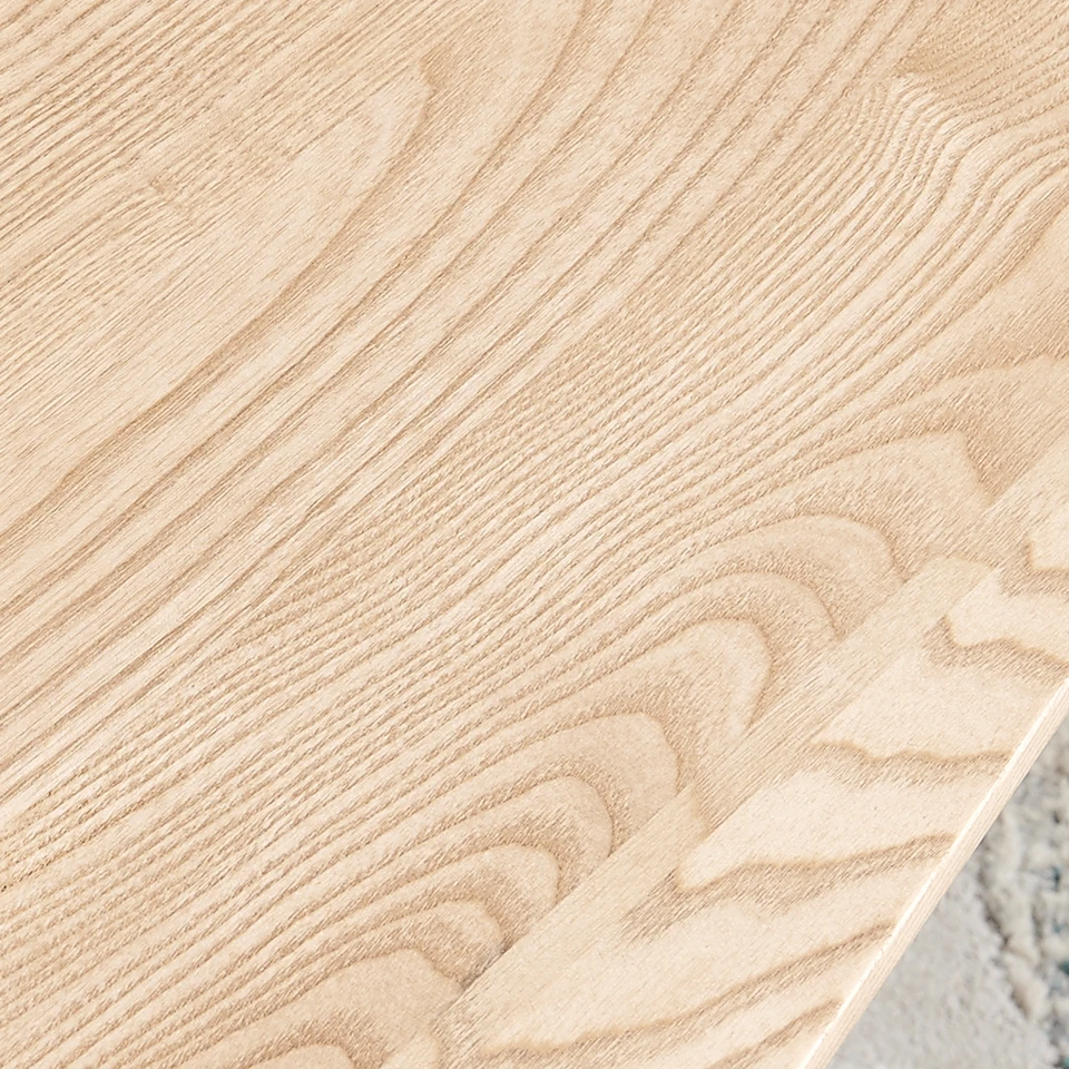 Luxury Solid Ash Lumber Wood Dining Table With Glass Table Top Modern Style Round Dining Room Table and 4 Chairs Natural Wooden