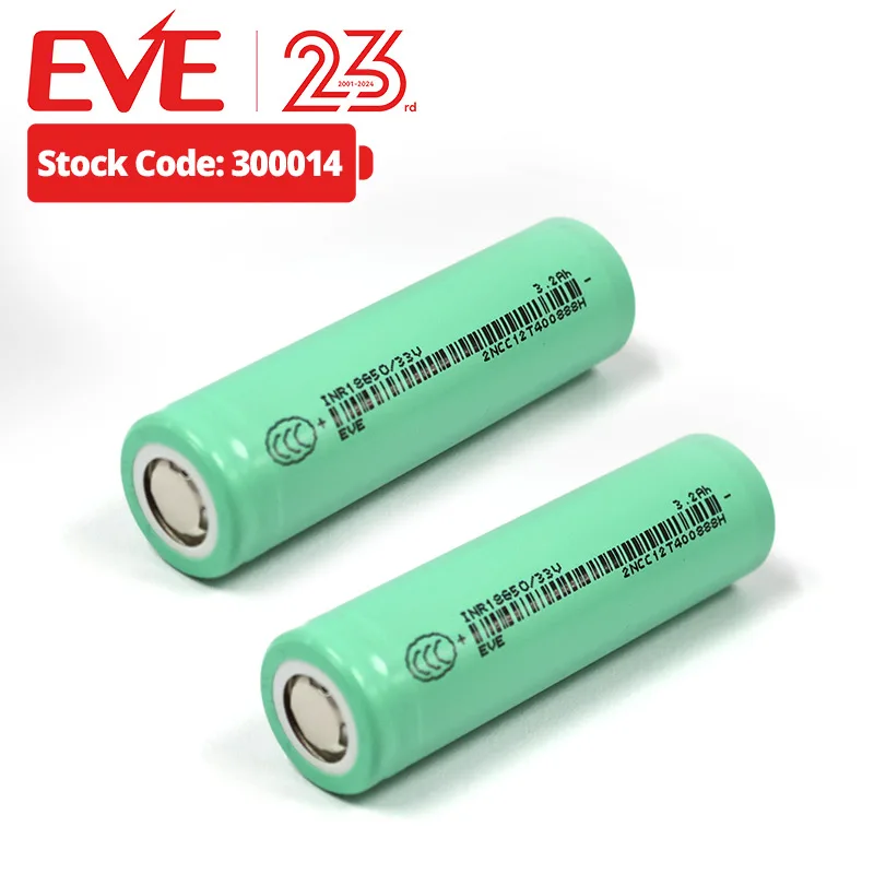 EVE 18650 battery rechargeable battery lithium cell li-ion bateria 3.6V 3300mah high capacity 18650 lithium cell