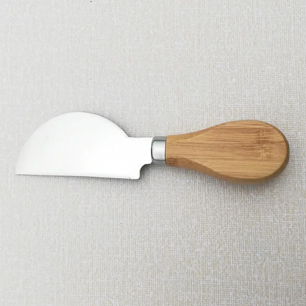 Ready to ship bamboo handle cheese cutter stainless steel cheese knife set