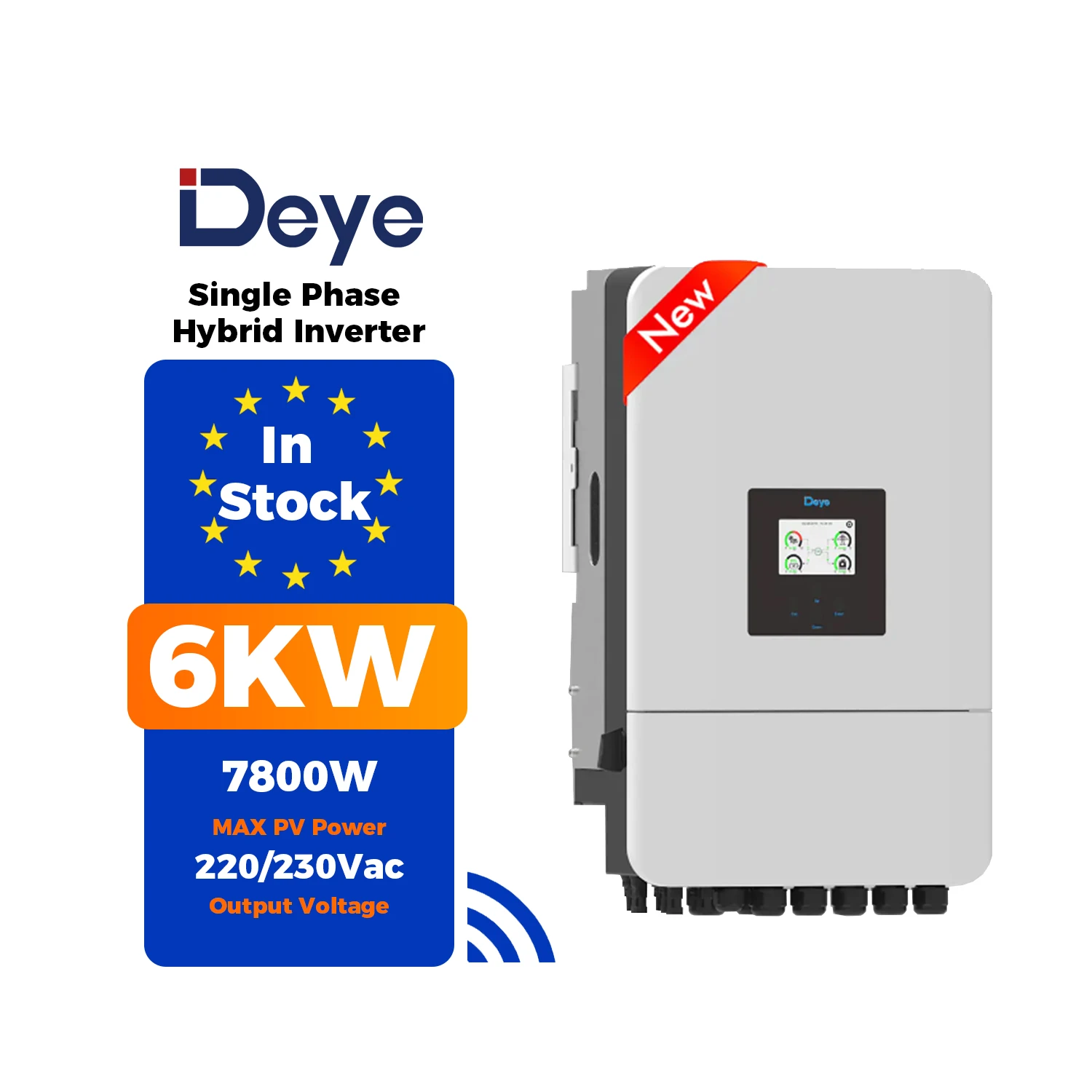 Deye Eu в наличии 4G & Wifi однофазный 3 6 кВт 5 Гибридный инвертор Sun-5K-sg03Lp1-Eu/Sun-6K-sg05Lp1-Eu/Sun-6K-sg03Lp1-Eu-SM2