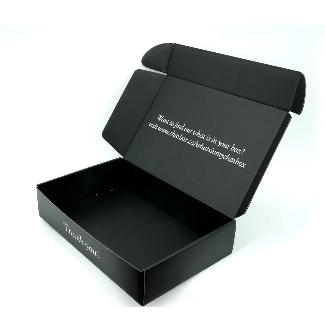 Factory Supply Free sample custom black color hardboard paper custom shipping corrugated subscription boxes for business
