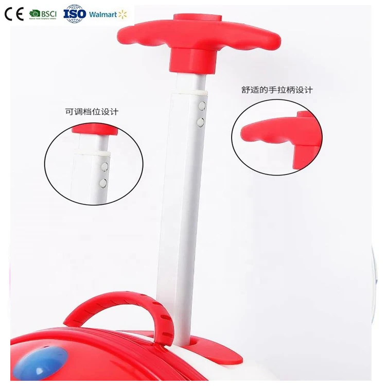 Wholesale OEM ABS PC kids trolley 3D riding abs 2 wheels traveling luggage suitcase 16 inch kids ride on bag case