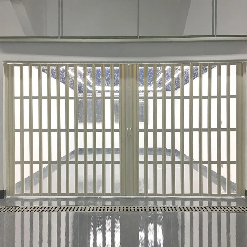 Bathroom sliding door folding pvc clean room interior bathroom pvc kerala door price with protective screen plastic accordion