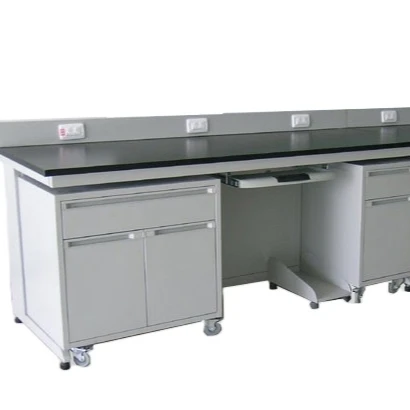 workstation for laboratories central side lab bench power supply stainless steel-wood experiment table