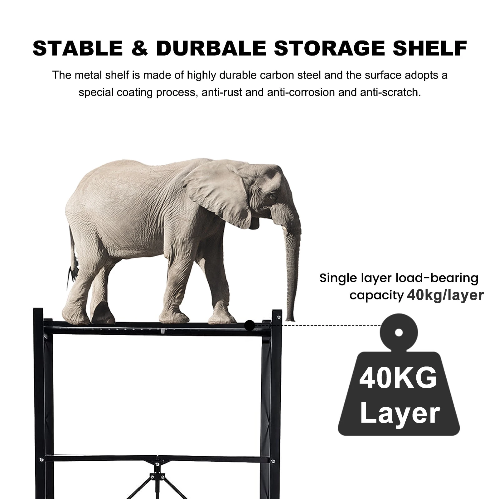 Medium Duty Home Use Easy Assembly Stackable Folding Metal Kitchen Organizer Shelf Mobile Foldable Storage Rack With Wheels