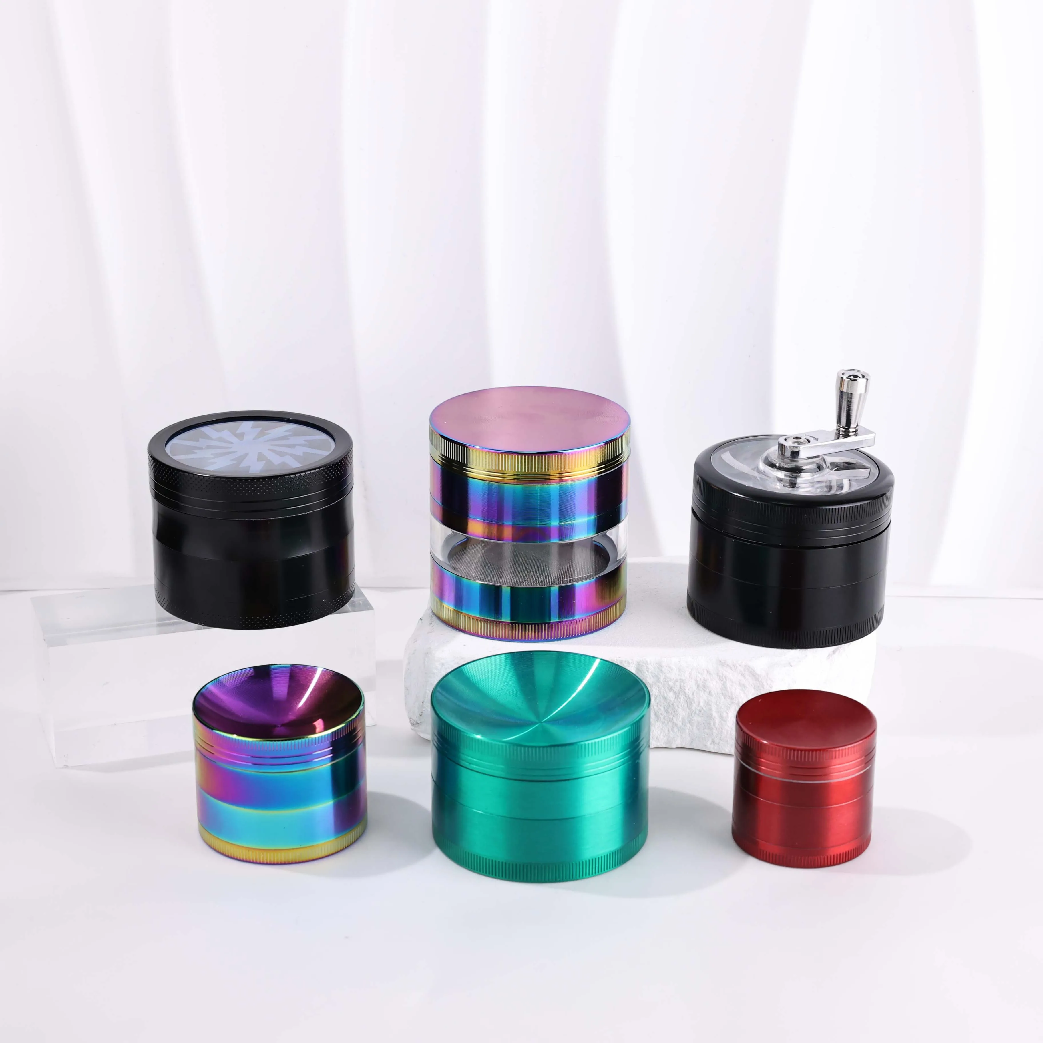 4 layers 63mm smoking Custom logo flower spices grinder mechanical custom Zinc alloy metal grinders