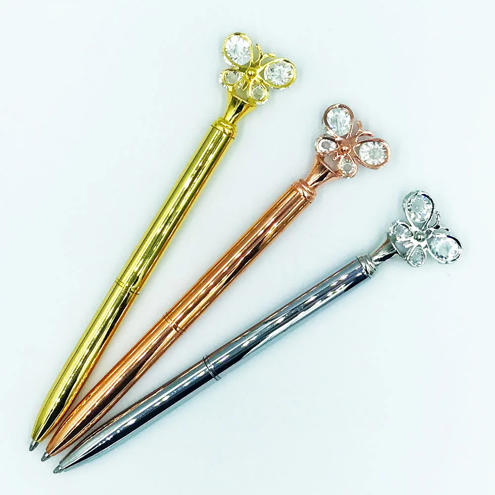 Pen factory custom metal colorful pen Jewelled Crystal Diamond Metal Ball Point Pen