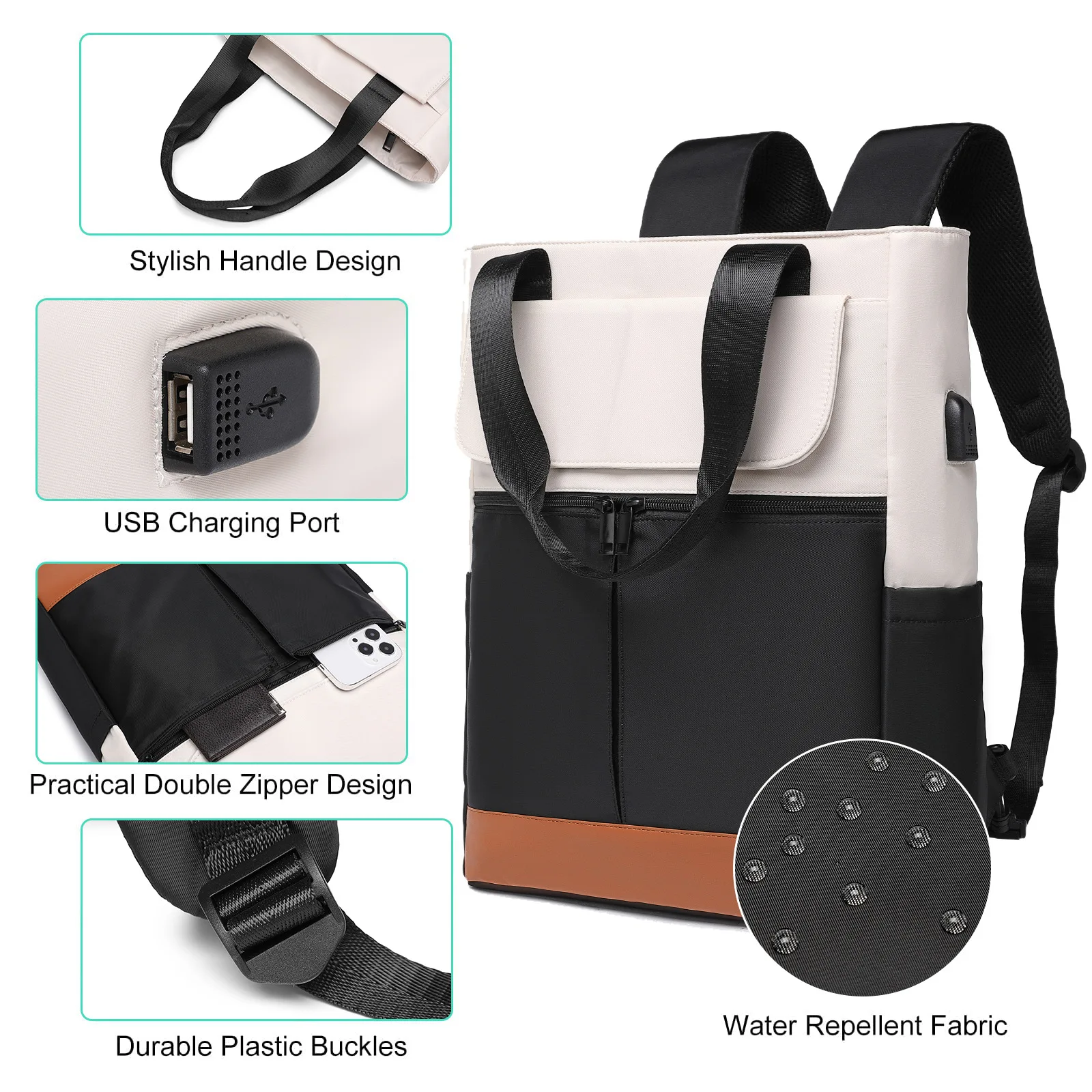 Multifunctional Laptop Backpack With USB Charging, Water-resistant and Breathable Design for Daily Use