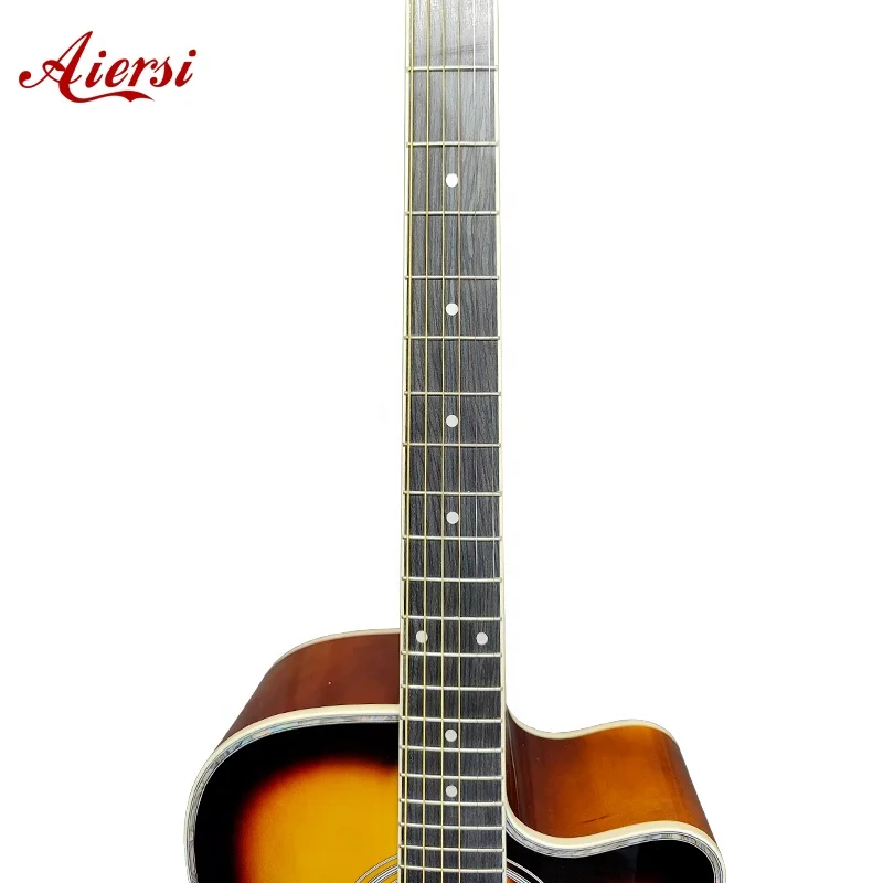 Good quality sunburst color guitar six steel string basswood folk acoustic guitar steel string guitars musical instrument