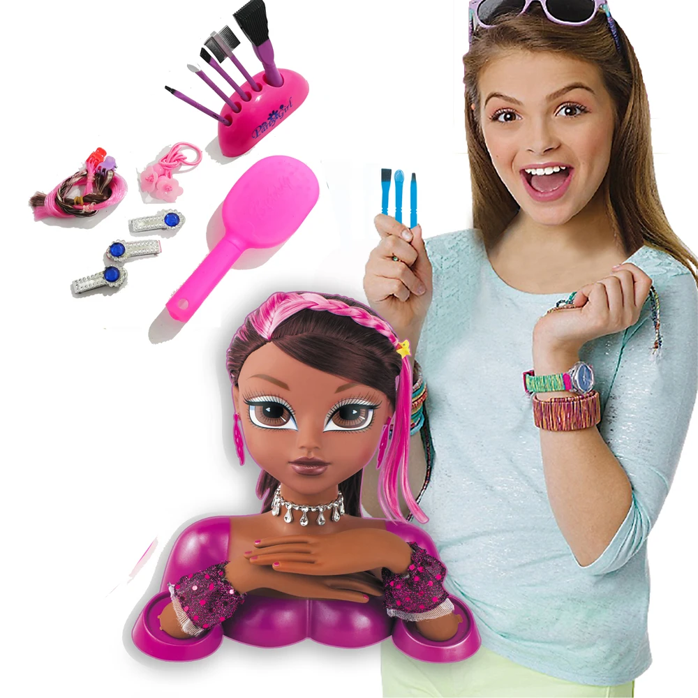 32 Inch Fashion Makeup Doll Head Lovely Half Body Makeup Doll Head Popular Gift for Little Girls