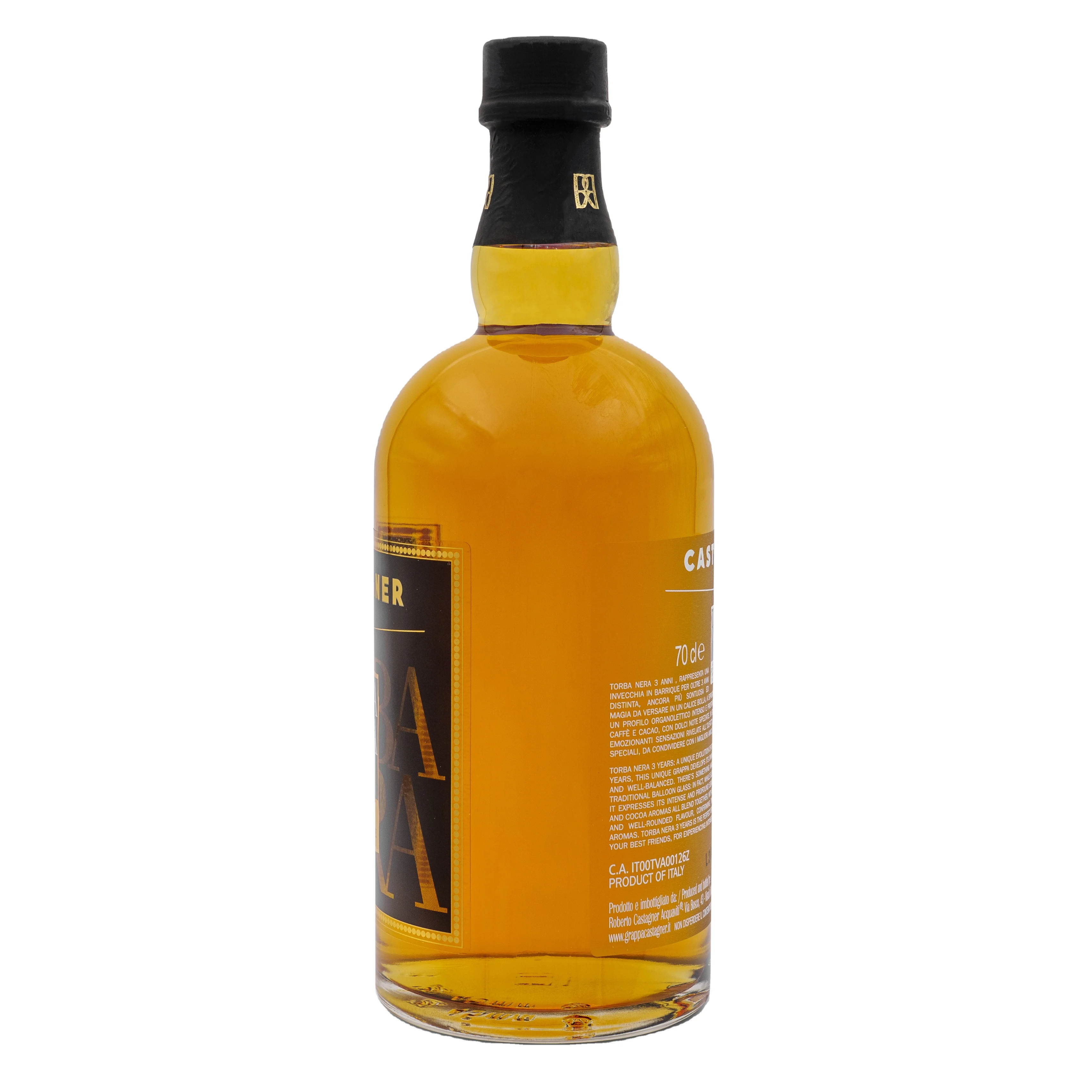 TORBA NERA 3 ANNI RISERVA PREMIUM ITALIAN HIGH QUALITY MARC GRAPPA  700 ML GLASS BOTTLE