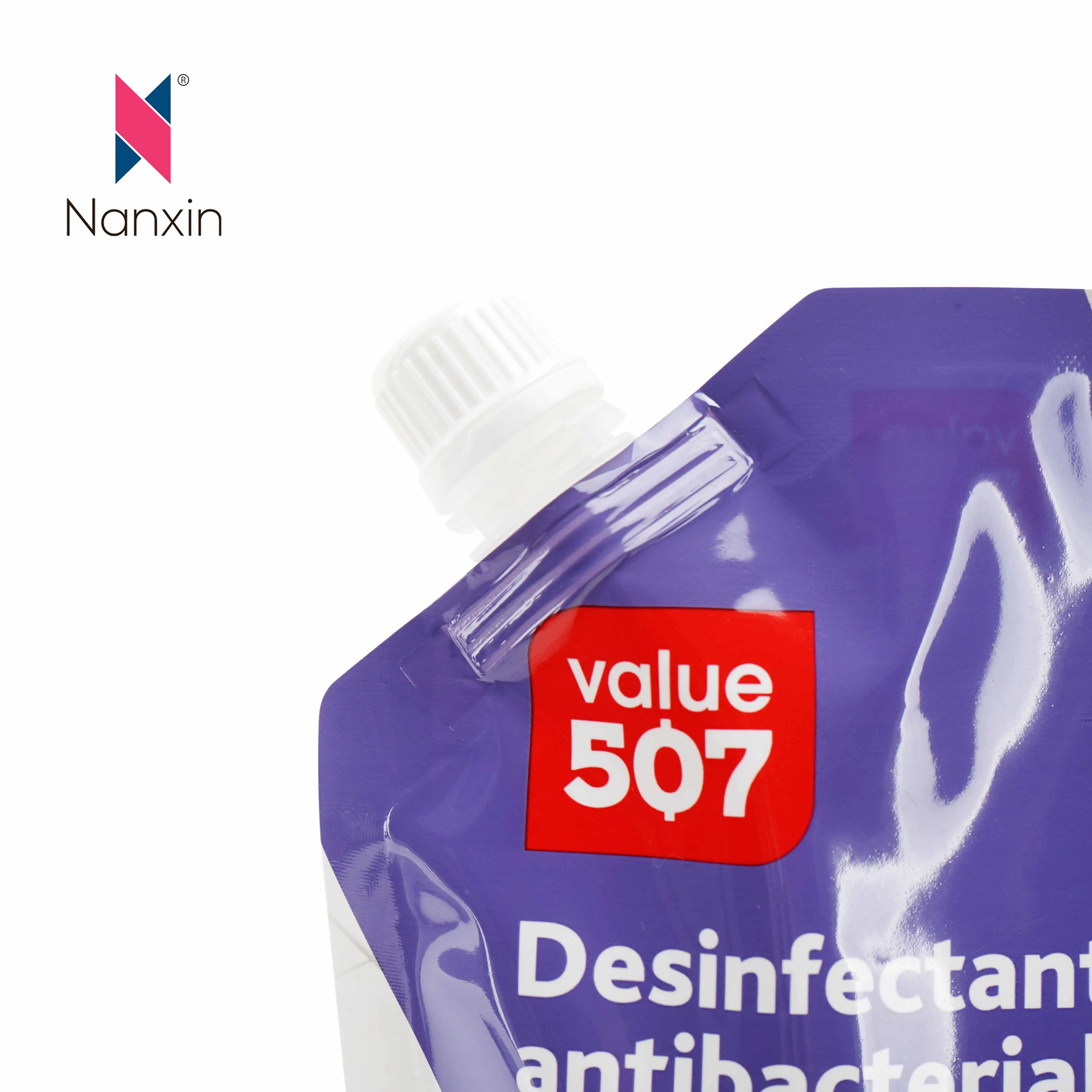 OEM Design Laminated Sanitizer Gel Soap Liquid Refill Packaging Plastic Empty Bags Spout Pouch For Laundry Detergent Packaging