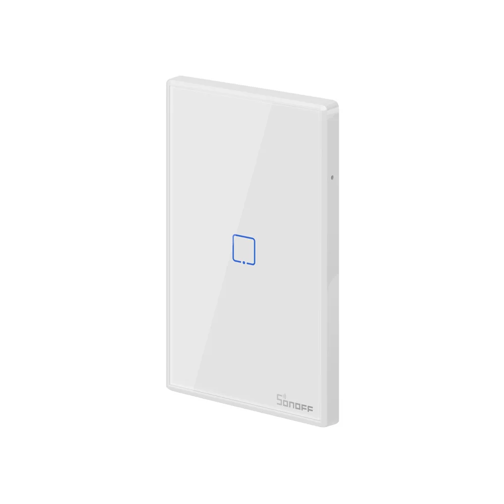 Умный дом SONOFF T0US 1C Wi-Fi/приложение пульт дистанционного управления сенсорная стеклянная панель 1 клавиша светодиодная подсветка настенный выключатель работает с Alexa