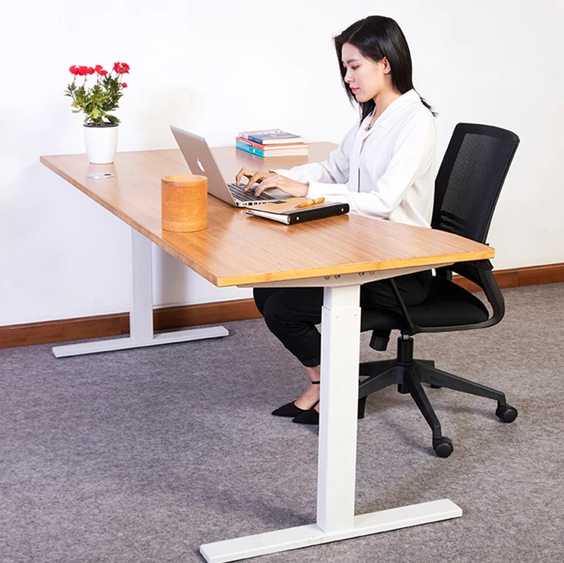 Bamboo Tabletop factory Eco-bamboo Tabletops Any Kinds Of Shape Simple Style Adjustable Lifting Table For Office Home