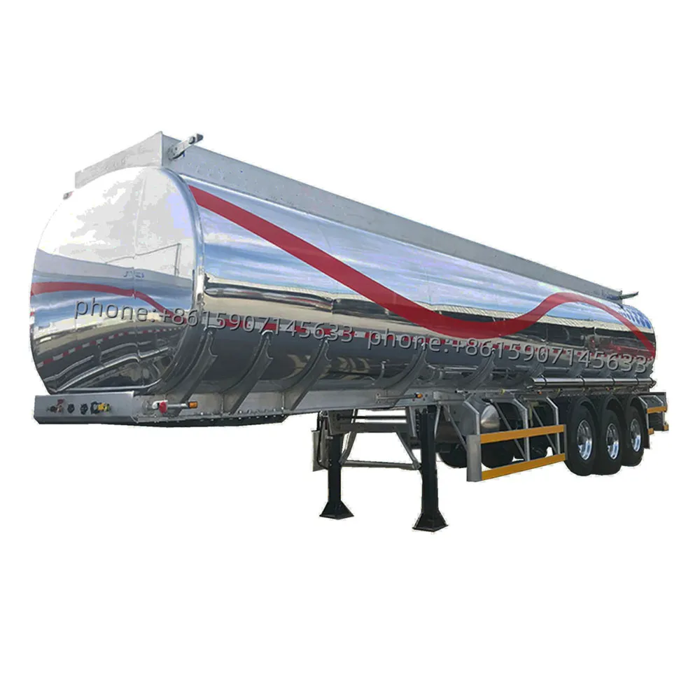 5454 Aluminum 3 Axle 4 Axle 40000 42000 45000Liters Oil Fuel Tank Semi Trailer for Fuel Transport