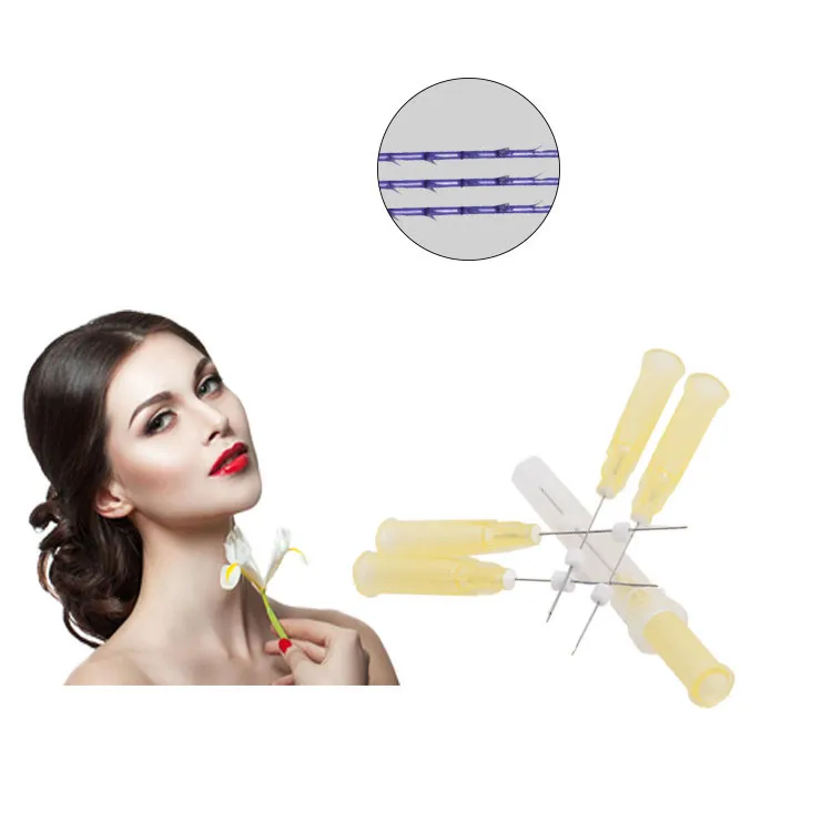 Глаз и резьбой 30G 38 мм модные w канюля с мягкими стерильными адгезивными подтяжки лица терапия для анти-морщинки спираль Двойная игла для ухода за кожей