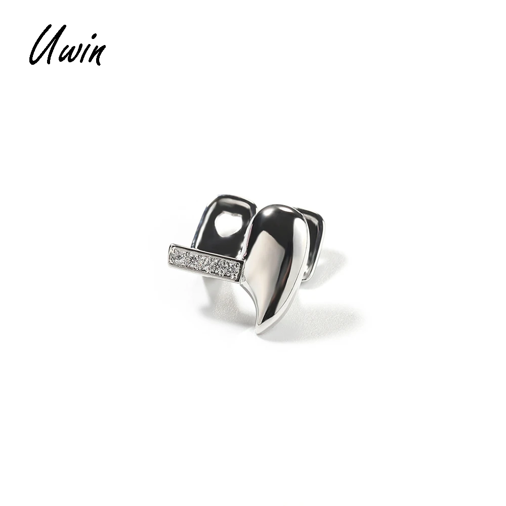 UWIN в стиле хип-хоп полые одинарные зубы Grillz 18K позолоченный заостренный зубной зуб ювелирные изделия для женщин и мужчин