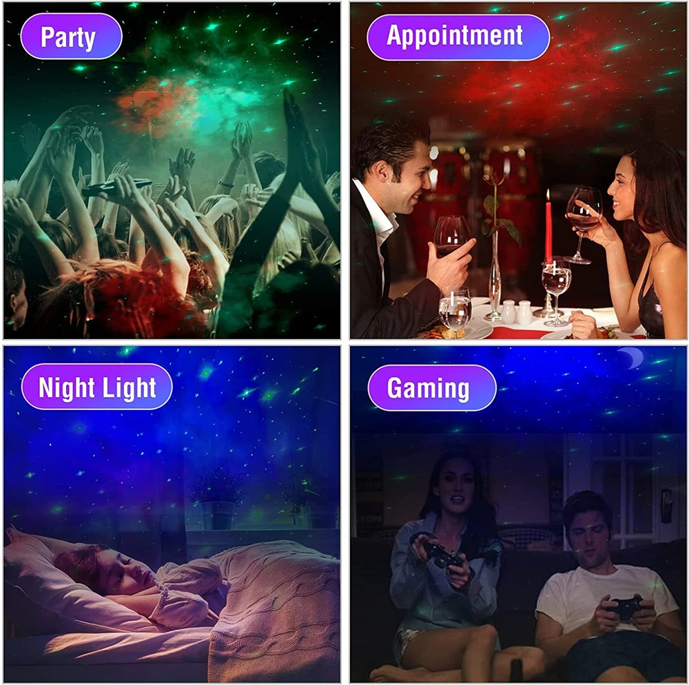 3 in 1 LED starry sky projector night light projector ocean wave music laser starry sky projector