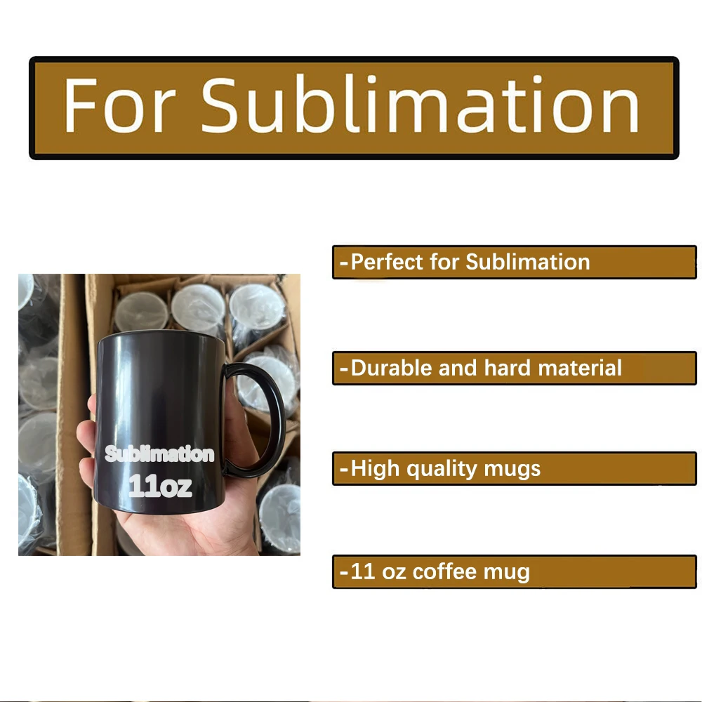 magic mug 11 ounce sublimation mugs sublimation blanks wholesale USA WAREHOUSE black magic cup mugs for sublimation