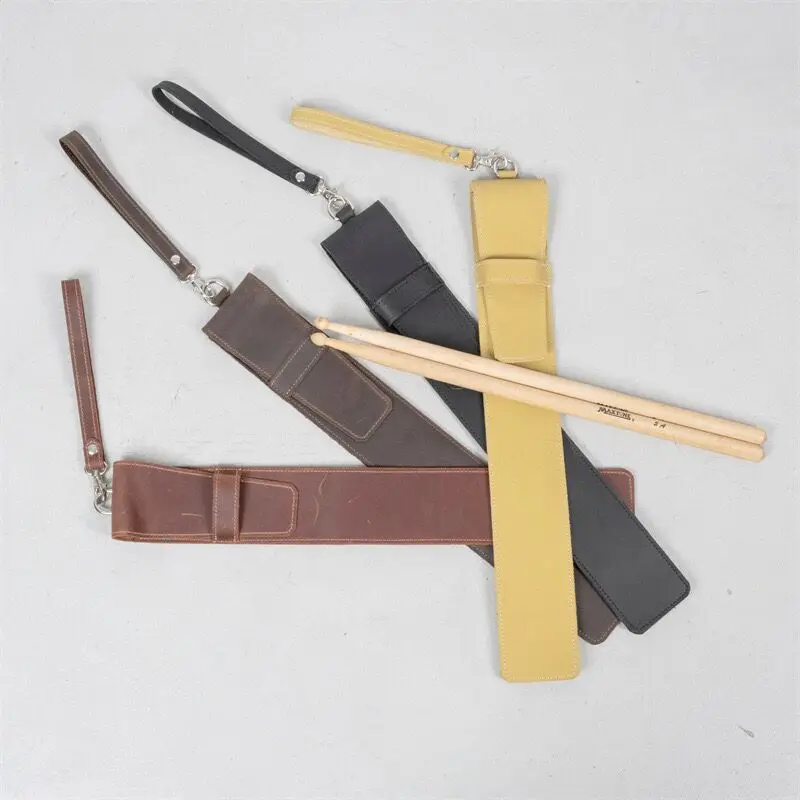 RTS Leather Drumstick Bag Drumstick Holder Drum Sticks Case Drum Stick Cover Bag Drum Key keychain Drummer Gifts