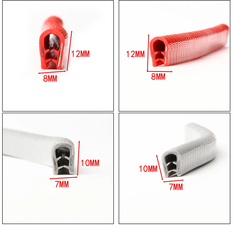 PVC U rubber car door edge protection used for door and window sealing and sound insulation