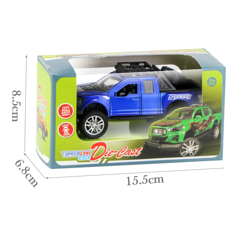 QS Factory Collection Simulation Alloy 1:32 Scale Kids Pull Back Opening Door Toy Car 3 Colors Metal Diecast Model Vehicle Toys