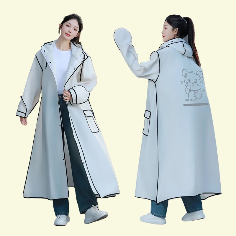 Factory Wholesale Thickened Adult Outdoor Protection Travel Eva Fashion Lightweight Raincoat Poncho Rain Cape Raincoats