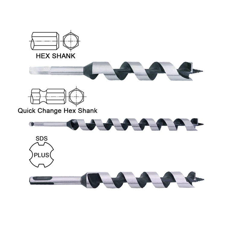 Hex Shank Four Flutes Quad Cutter Speed Feed Wood Auger Drill Bit for Wood Drilling