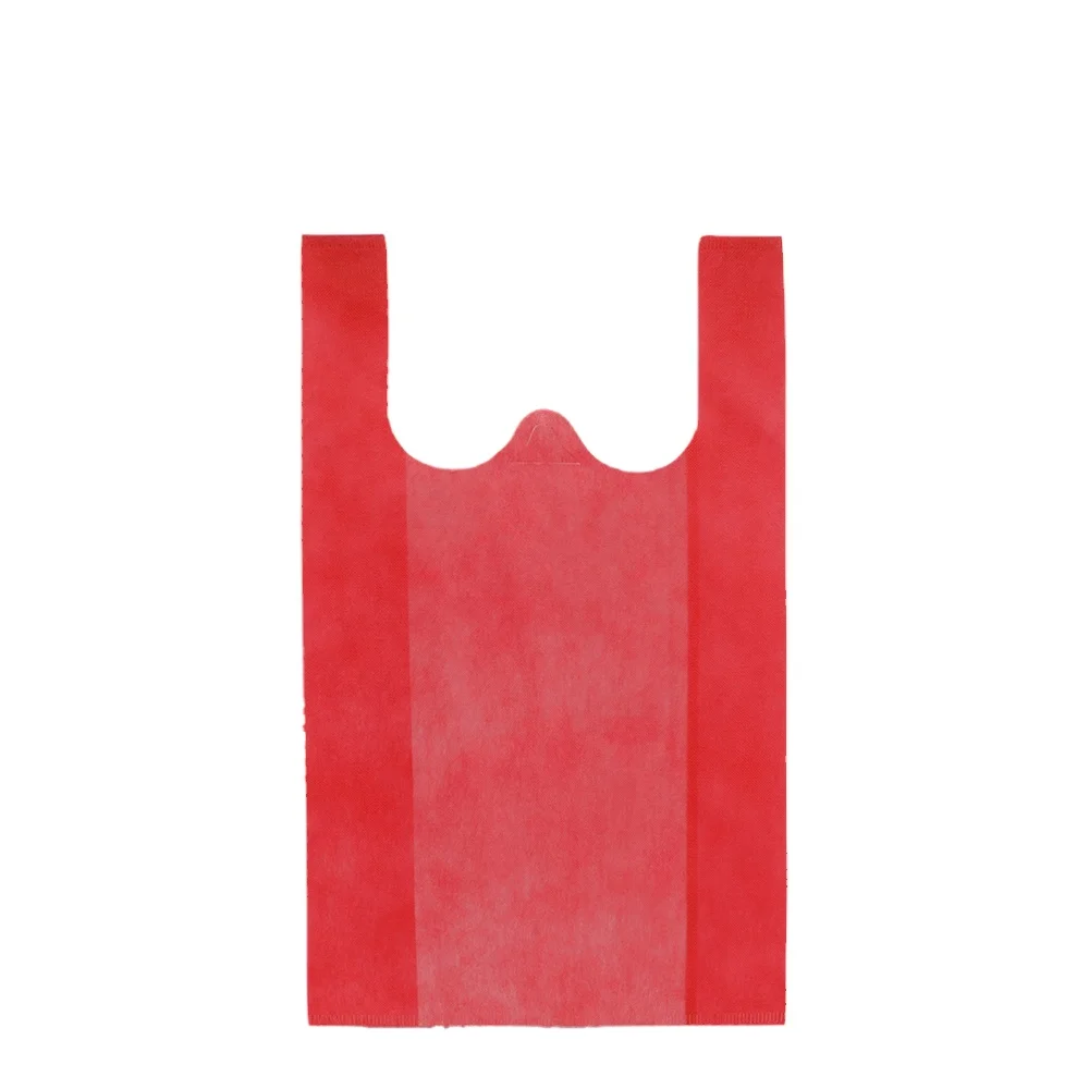 Wholesale Non-Woven Disposable Bags Recycled Biodegradable TNT Market Bag with Letter Thank You Supermarket D/W Cut Shopping Bag