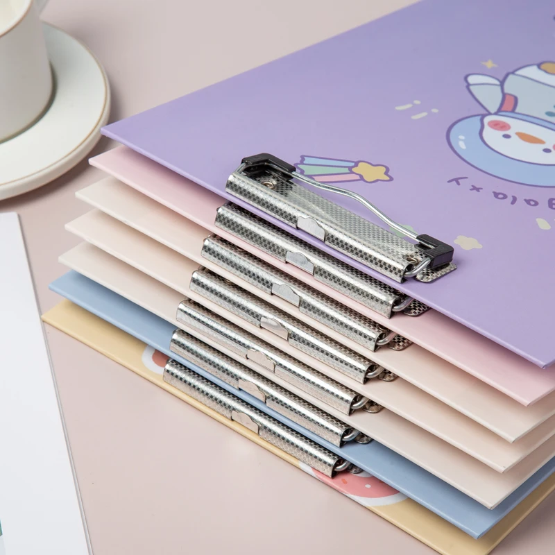 Wholesale Novelty Stationery Promotion Customized Logo Hard cover Colorful Carton Printed A4 Paper Clipboard For Kids