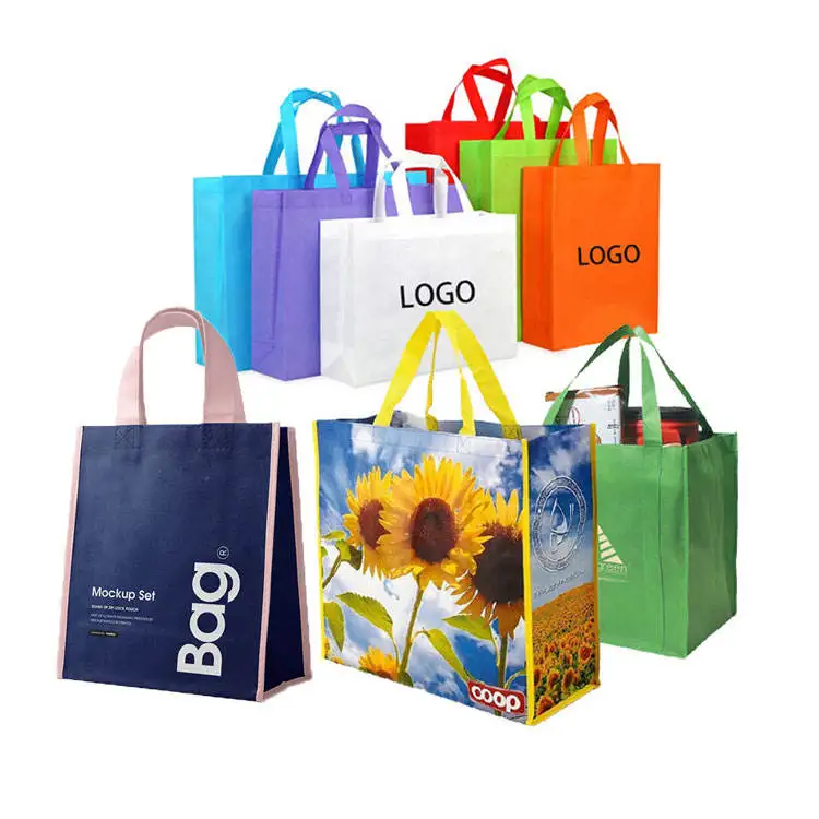 Wholesale Cheap Price Custom Logo Printed Laminated Nonwoven Bags Reusable Square Non Woven Carry Bag