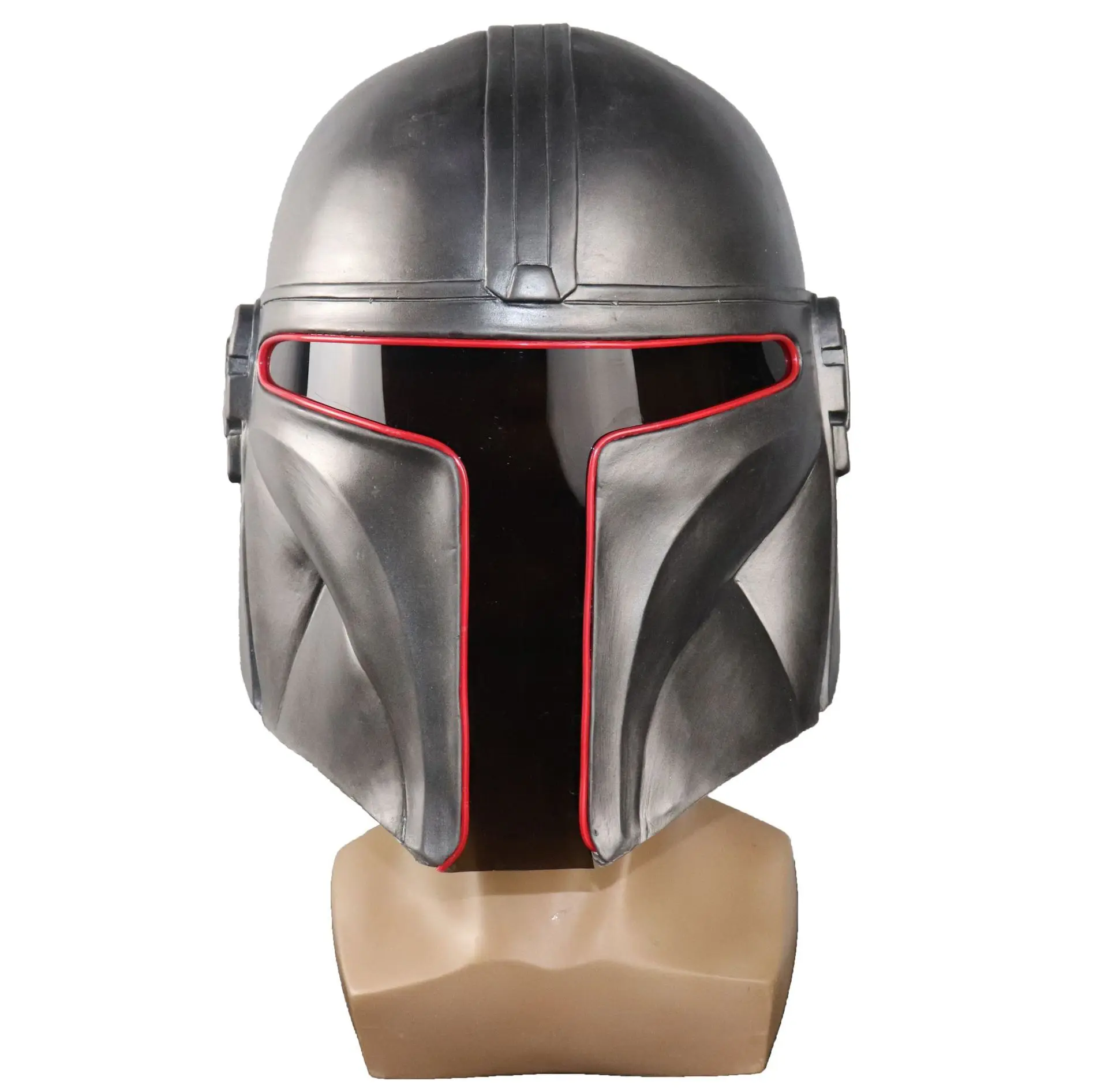 LED mandalorian helmet halloween mask dress up star 9 skywalker rise darth vader white war soldier glow party masks helmet