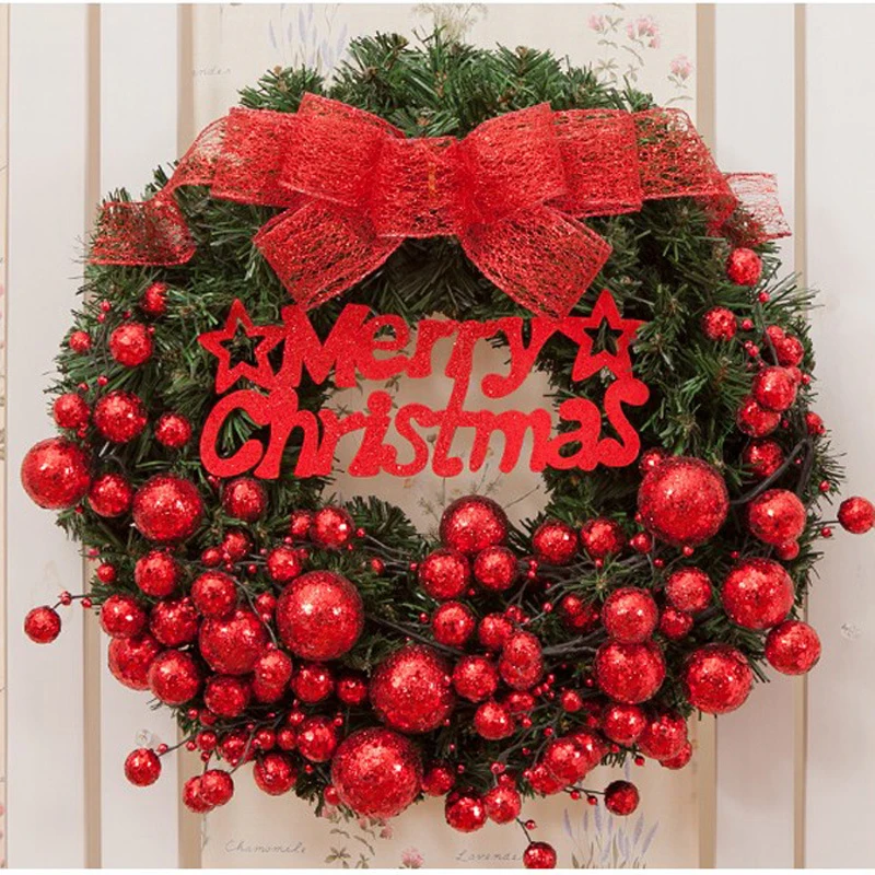 New style custom wholesale Christmas decoration supplies PE material large xmas wreaths