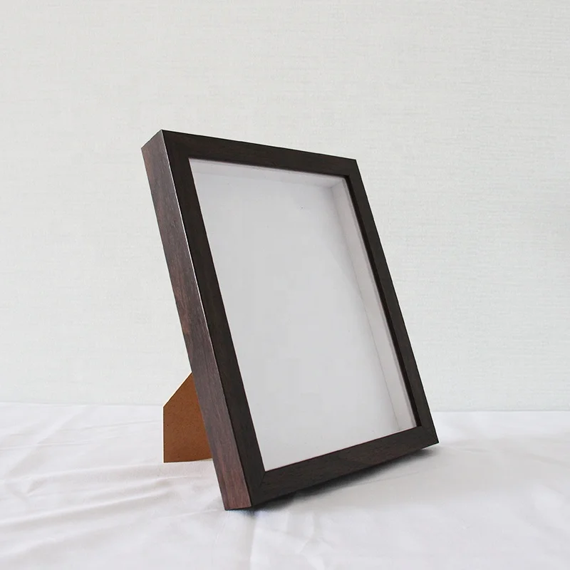 8x10 shadow box frame walnut wood color 0.78 inch depth hollow box frame for keepsakes medals magazines