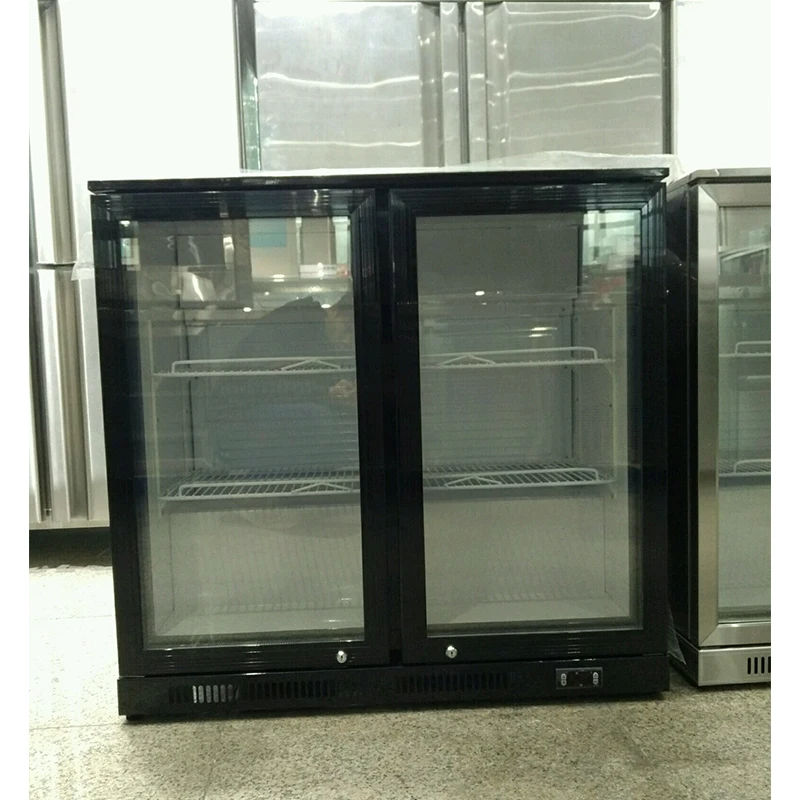 Double Glass Wholesale Commercial Freezer Fridge Back Bar Display Cooler Cabinet for Coffee Bar Shop