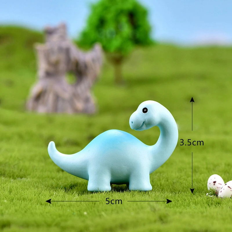 Mini Animal Toy Cartoon Dino Model Cake Topper Decor Micro Landscape Figure Resin Dinosaur
