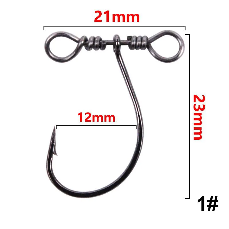 1# 4# 6# High Carbon Steel Drop Shot Hooks in-line Drop Shot Rig and Swivels