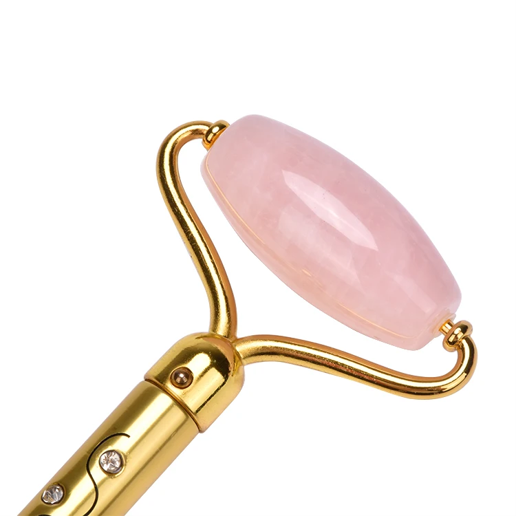 New design unbreakable Anti Aging Beauty Tool rose quartz face roller, Detachable jade roller set with diamond